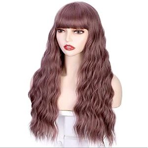 Grey-Pink Synthetic Wig
